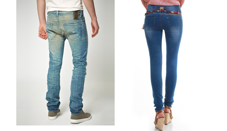 Мужские и женские джинсы