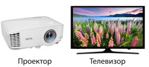 Проектор и телевизор
