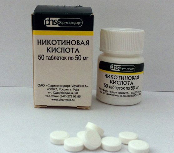 Никотиновая кислота в форме таблеток