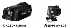 видеокамера и экшн-камера